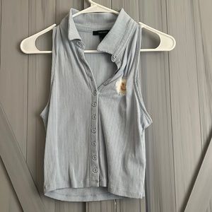 Blue button up shirt